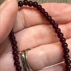 Handmade Garnet beaded stretch bracelet
